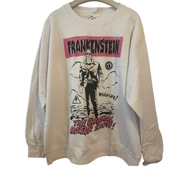 Urban Outfitters Sweatshirt XL New White Pink Frankenstein - Picture 1 of 11